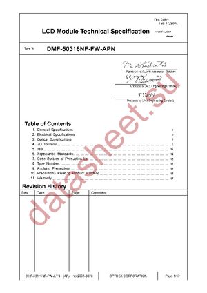 DMF-50316NF-FW-APN datasheet  